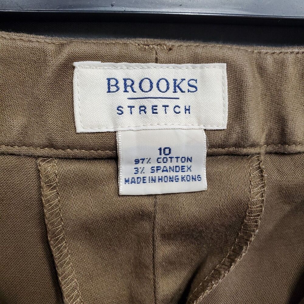 Brooks Womens Stretch Pants Size 10 Brown Straight Leg - Picture 4 of 5